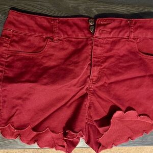 Rewash Red Scalloped Shorts